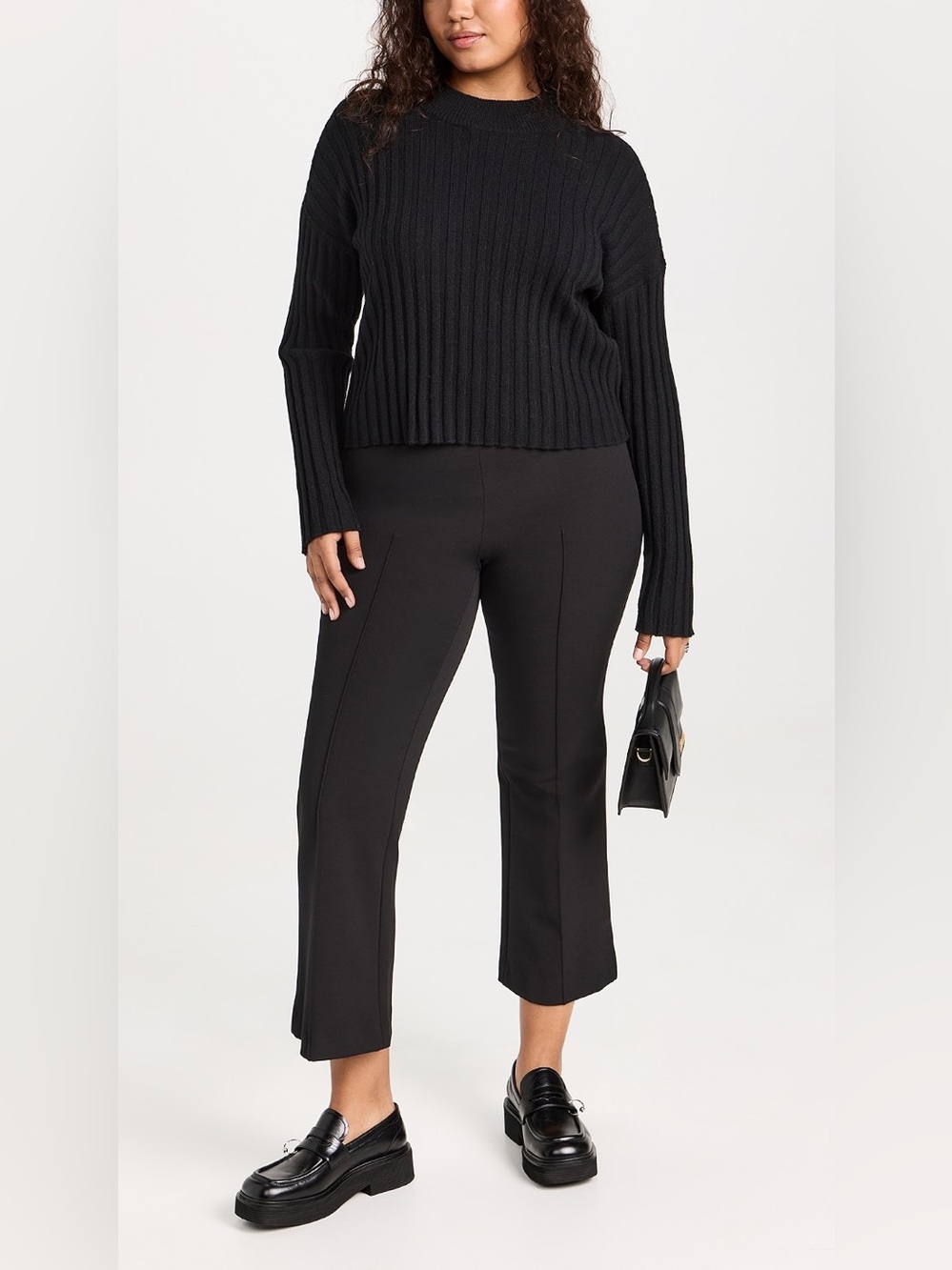 Madewell Mockneck Crop Sweater in True Black, Size XL, NWOT